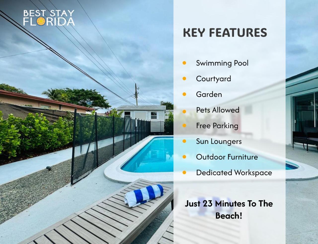 Holiday home Tropical Pool Courtyard & Garden View Fort Lauderdale